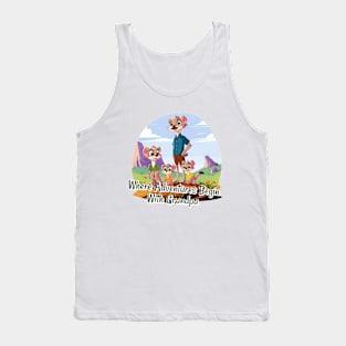 Where Adventures Beguin With Grandpa Tank Top